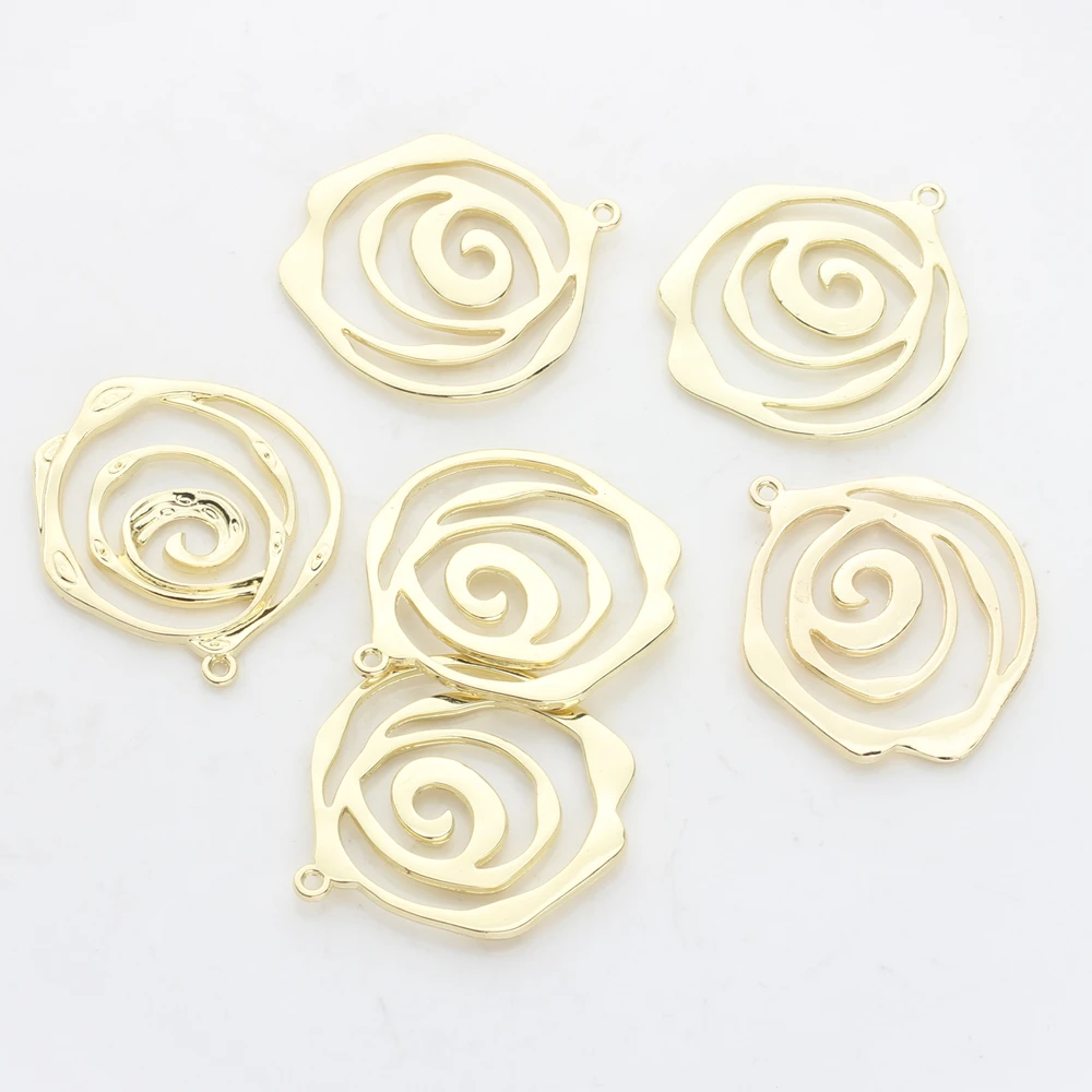 

Zinc Alloy Spiral Round Shape Charms Pendant 27mm 6pcs/lot For DIY Drop Earrings Making Accessories