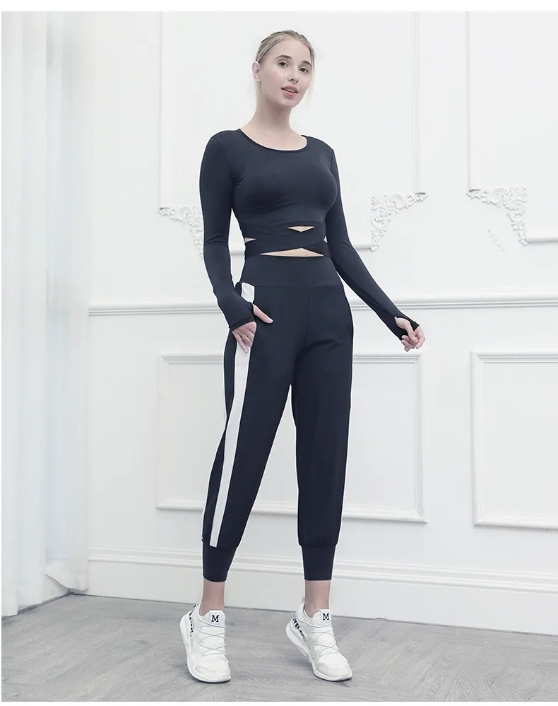 

2021Seamless Yoga Shirt Women Fitness Long Sleeve Crop Top Workout Tops Slim Fit Gym Clothes Sportswear Cycling Running T-shirts