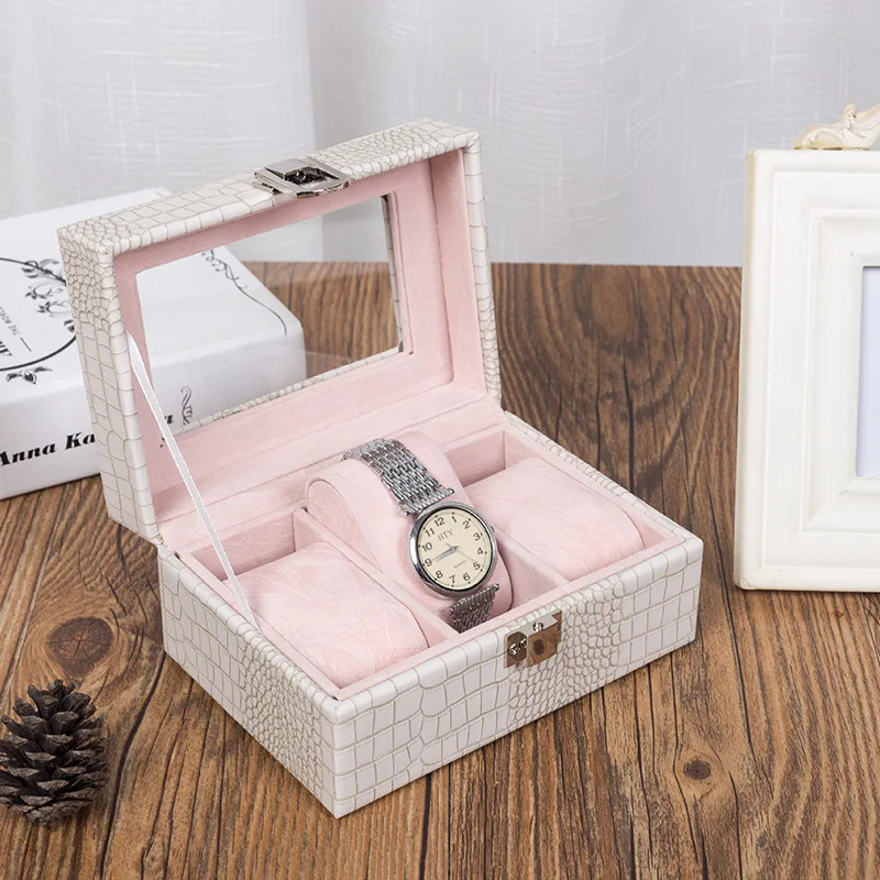 

High Quality Watch Box Hipster PU Leather Jewelry Box for Watch 3-Bit Watch Box Counter Spot