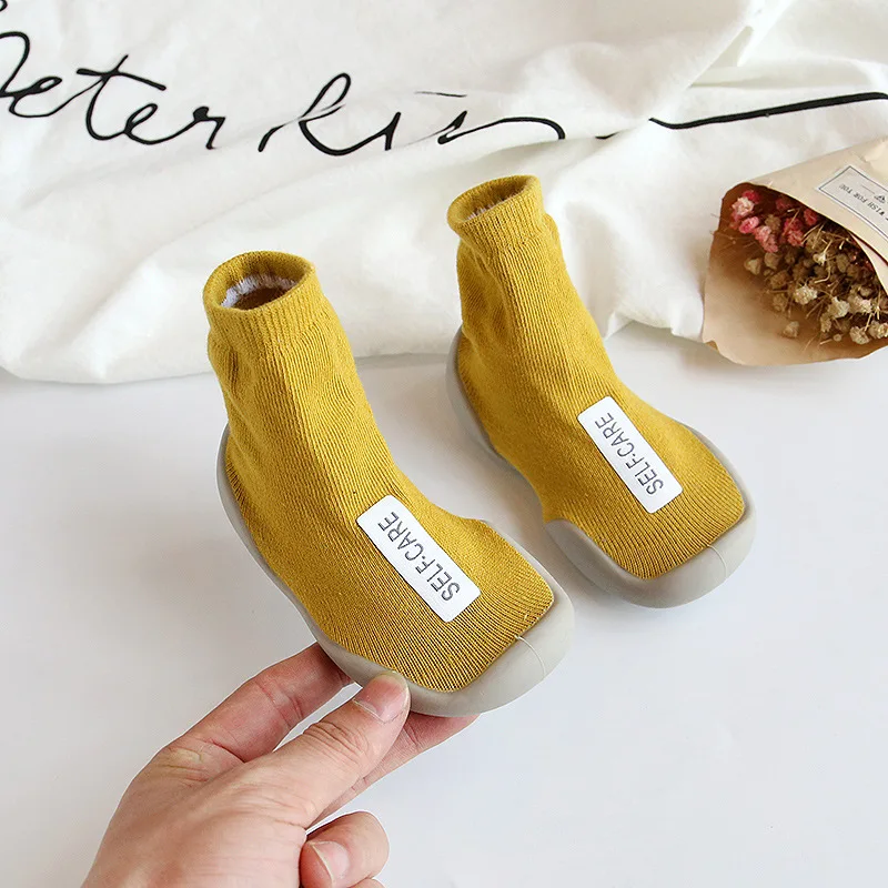 Детские носки обувь для пола домашняя малышей с мягкой резиновой подошвой