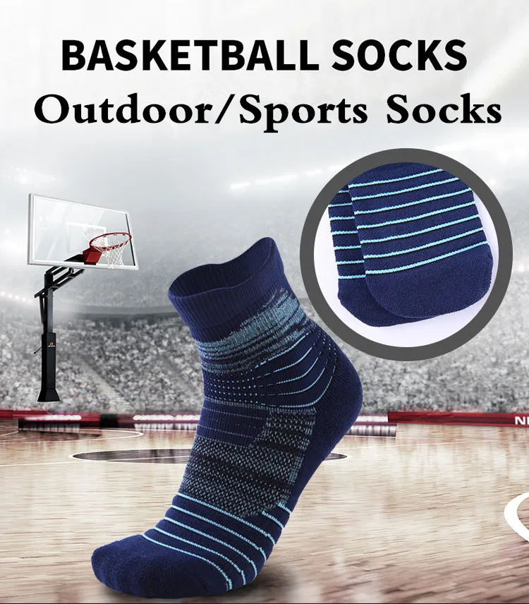 

High quality men's cotton socks cushioning comfortable sweat-absorbent skateboard running basketball football sports socks