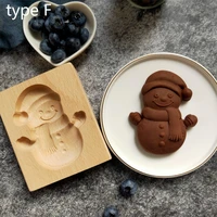 new wooden biscuit mould baking gingerbread cookie mold cutter diy pastry mould christmas santa claus decor kitchen baking tool