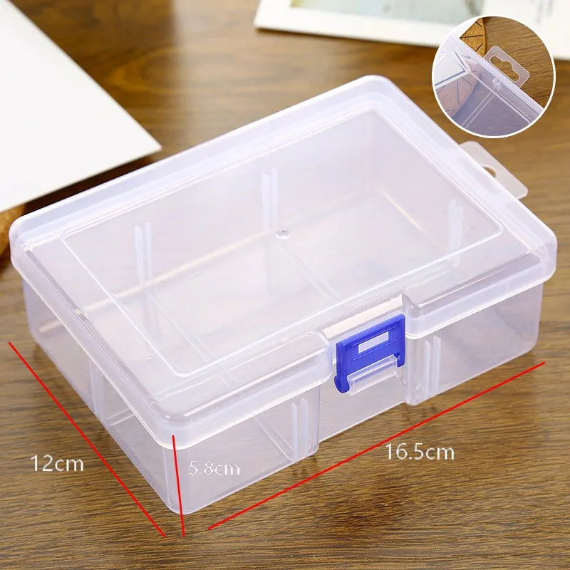 

1PC Transparent Plastic Storage Box Organizer Stickers Box Desktop Container Tape Stickers Jewelry Tool Box Art Tool Case