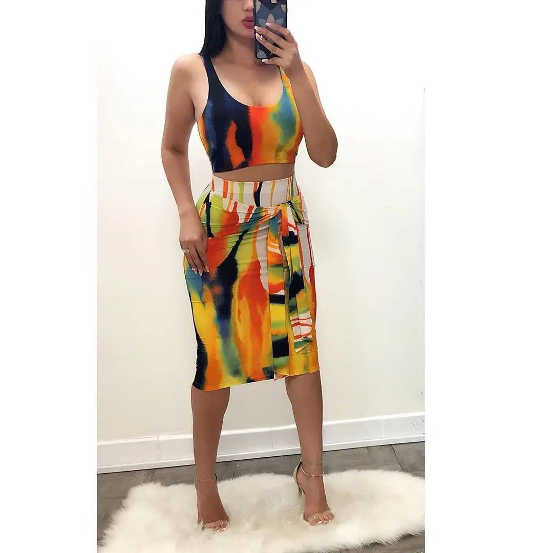Новинка 2019 женские летние сексуальные вечерние платья с принтом tie dye для ночного