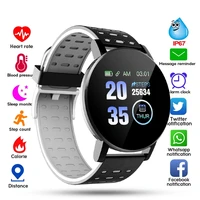 119plus heart rate and blood pressure smart watch men round screen movement smart watch health monitoring remote control selfie