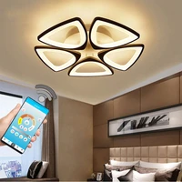 modern chandelier led living room bedroom restaurant gloss lamps remote smooth dimming chandelier ac90 260v free shipping