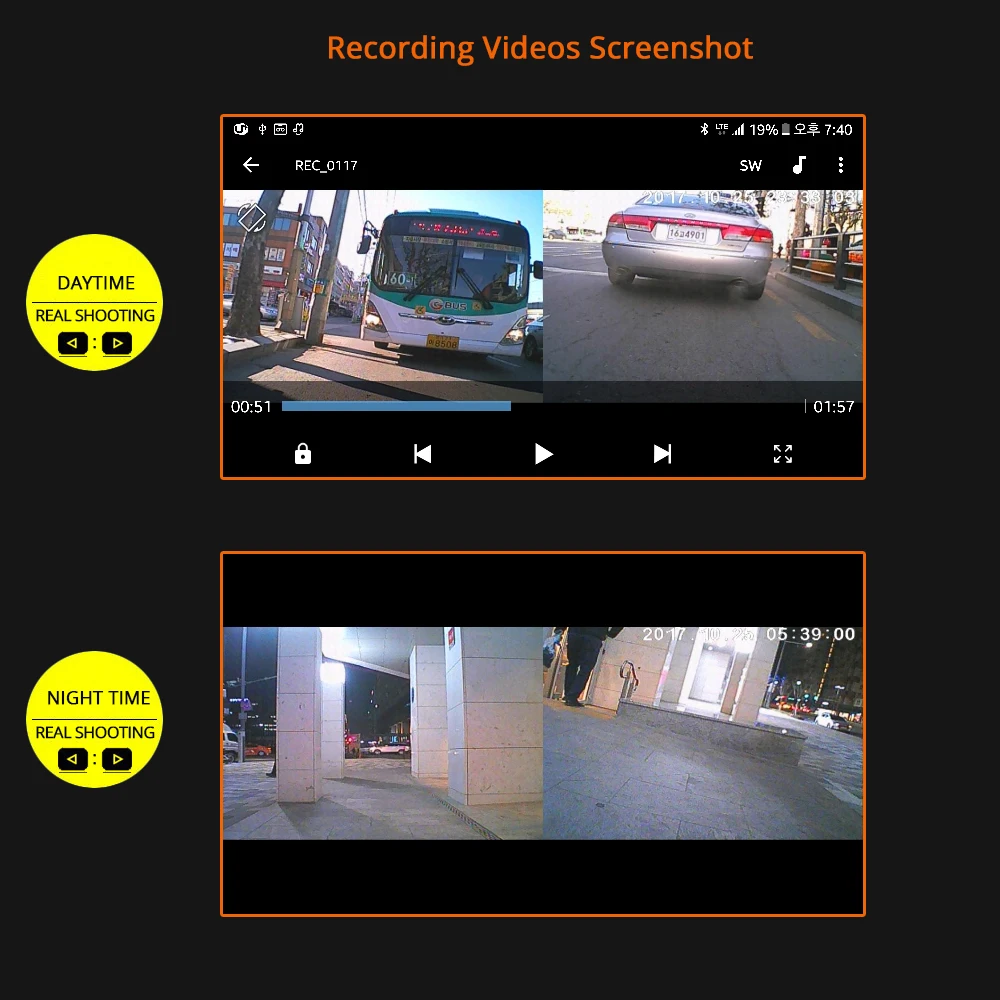 

Motorcycle Action Camera Recorder DVR Front and Rear View Waterproof Motorcycle Cam Black Night Vision Box