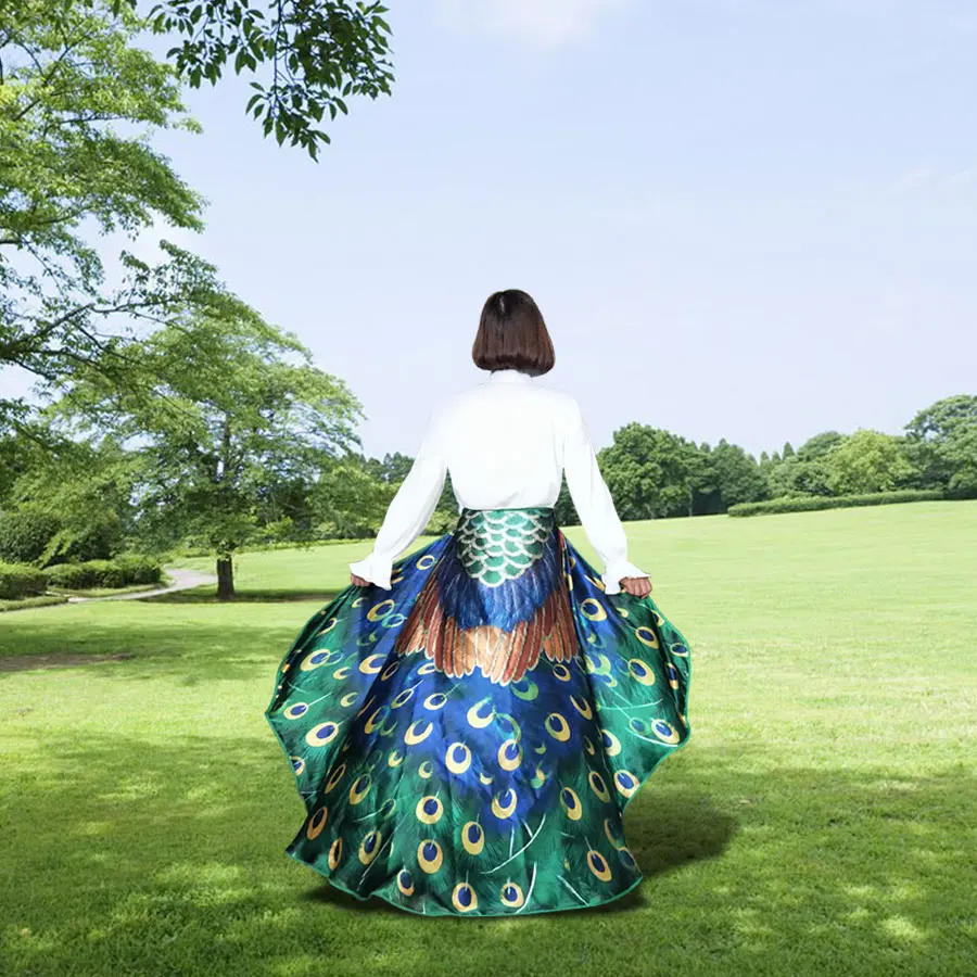 Специальный взрослый Breezy шарф с принтом Павлин выступления Prop мягкая