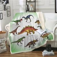 cartoon dinosaur throw blanket for bed sofa dino animal super soft warm winter fleece bedspread children kid adult couch blanket