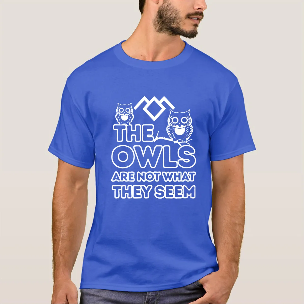 

Newest 2020 Summer The Owls Are Not What They Seem Logo Twin Peaks Cotton Tee Shirt Present Homme Tops Tees S-4XL