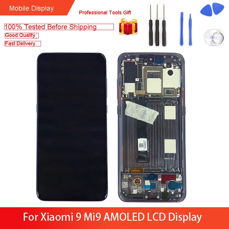 ЖК дисплей 6 39 дюймов AMOLED для Xiaomi 9 Mi9 10 точек касания с рамкой дигитайзер в сборе