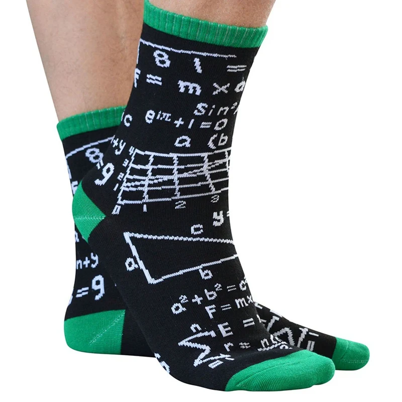 

Casual Space Mathematics Physics Formula Books Printed Sports Socks Colorful Crew Cotton Spandex Hosiery Footwear