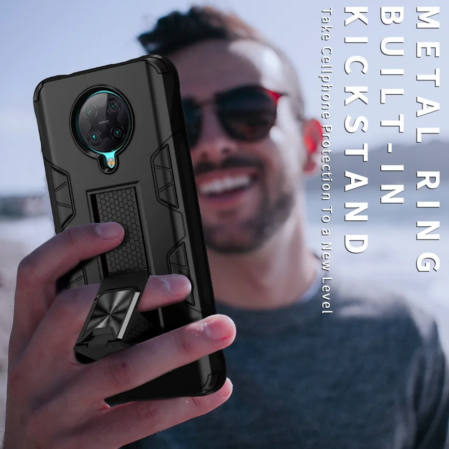 For Xiaomi POCO F2 Pro Case Hard PC With Stand Armor Hybrid shockproof protective back cover for POCOPHONE | Мобильные телефоны и