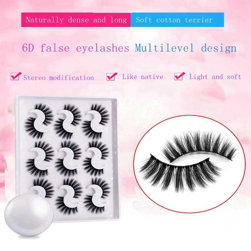 9 пар натуральные норковые накладные ресницы Плотные хлопковые стебли макияж