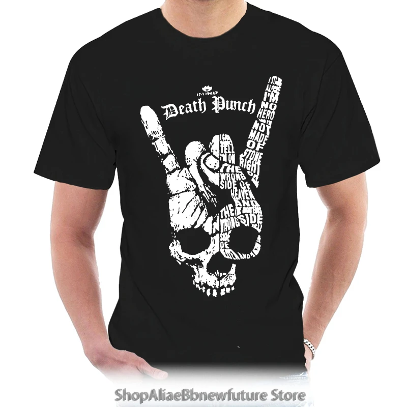 

T Shirt Men Funny Fashion tshirt Five Finger Death Punch Rock Hand Skull Version Women t-shirt 0252Z