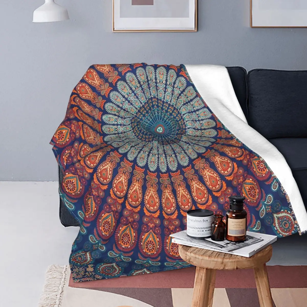 

Manta Bohemia de felpa de lana de Coral, manta decorativa turca Vintage, súper cálida, para cama y coche, para primavera y otoño