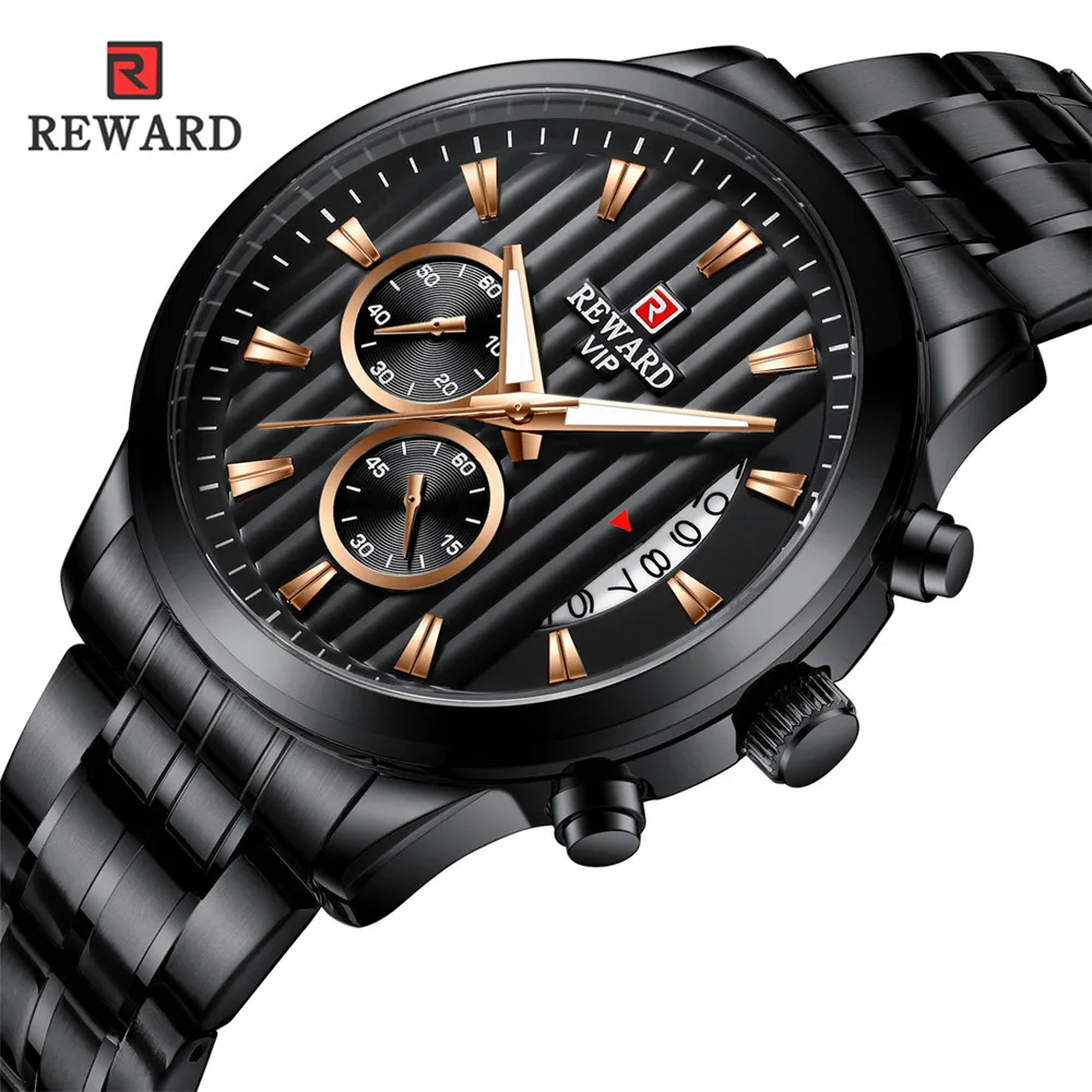 

2021 Luxury Fashon Brand Reward Men Watch Business Waterproof Steel Quartz Watch Men Sport Calendar Male Clock Relógio Masculino