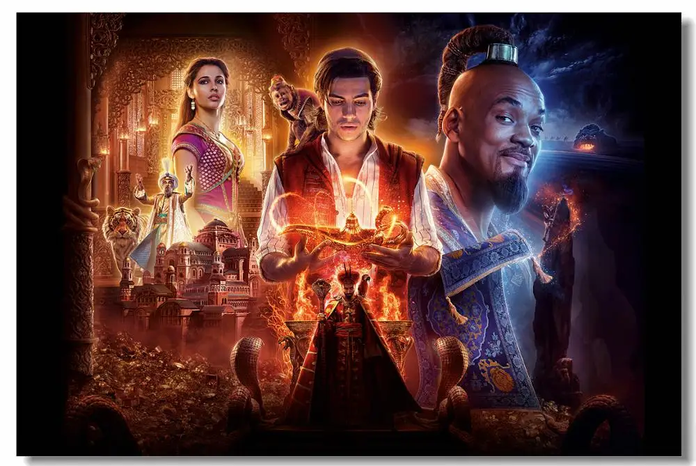 Пользовательские холщовые стены искусства Томас Kinkade Аладдин постер Princes Jasmin