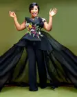 2020, модный черный вечерний комбинезон с брюками, женский костюм в африканском стиле, платье для выпускного вечера с аппликацией, длинное официальное платье