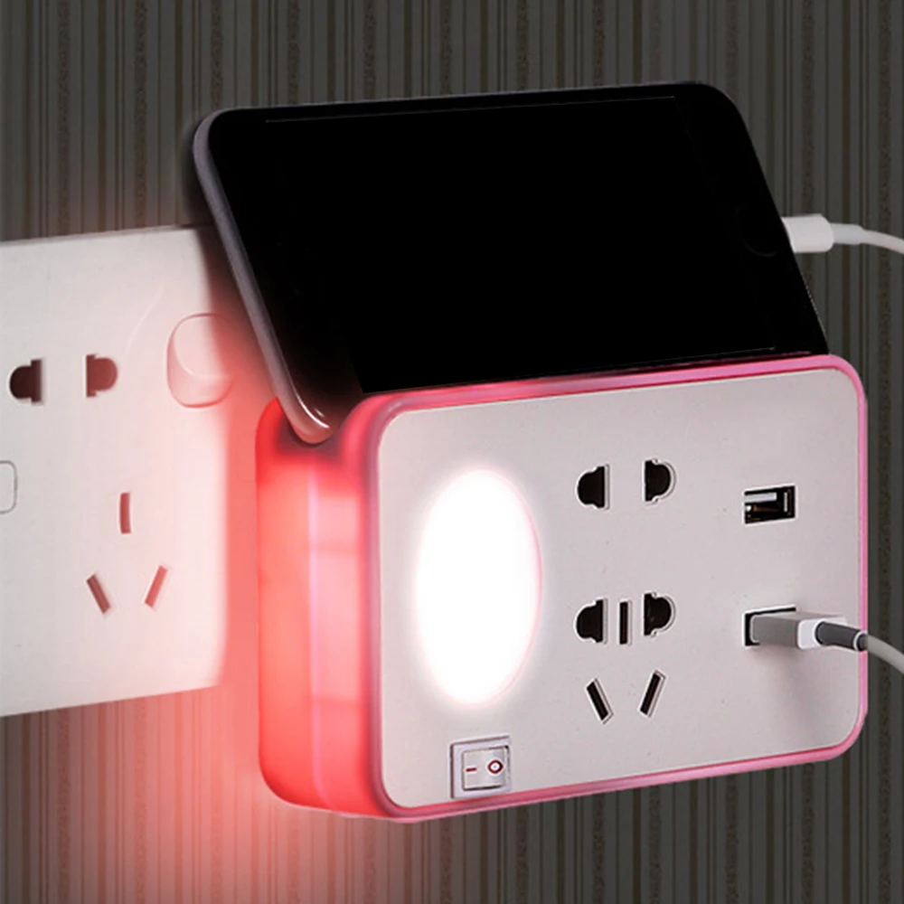 Беспроводной интеллектуальный двойной USB разъем ночник мобильный телефон