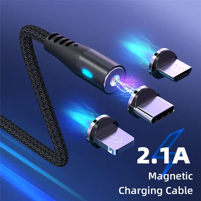 

Magnetic Charger Micro USB Cable For iPhone Samsung S9 Xiaomi Android Magnetic USB Type C Cable Mobile Phone Fast Charging Cable