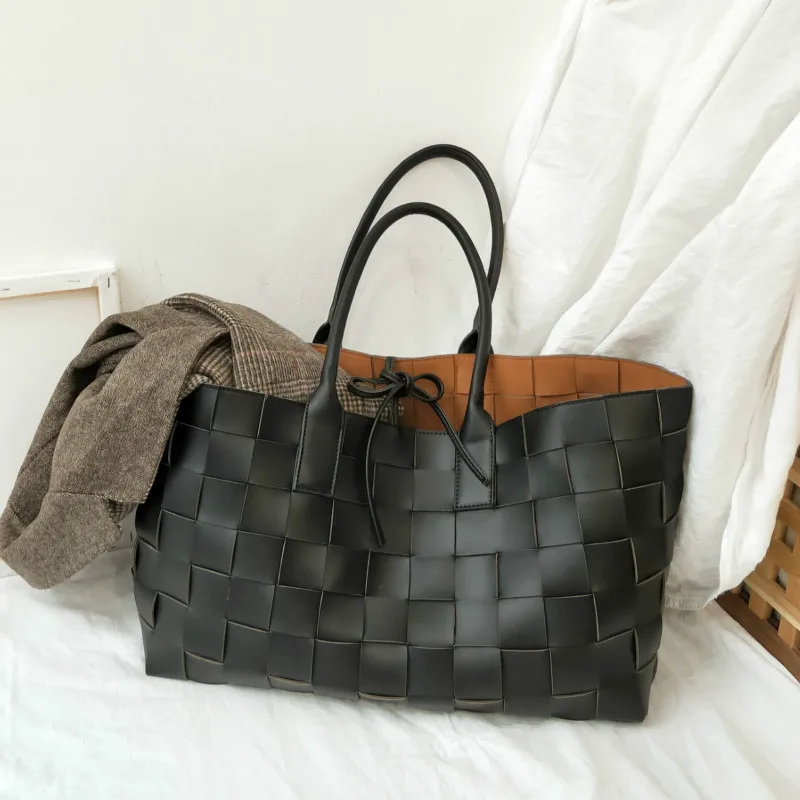 Дизайнерские плетеные дамские сумочки ручной работы вместительные тоуты для