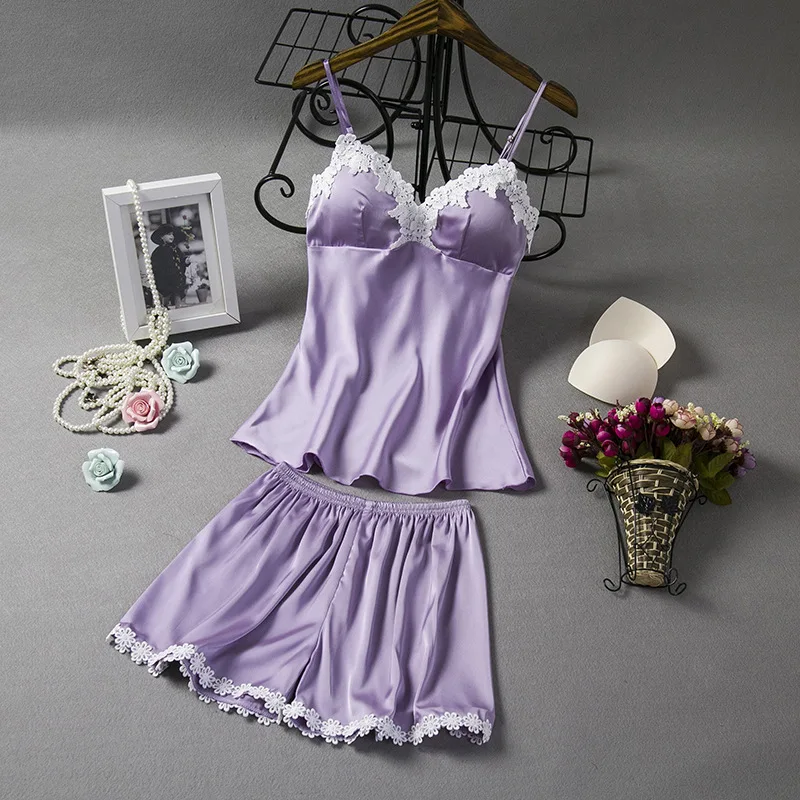 Красный пижамный комплект с v образным вырезом женская ночная рубашка костюм без