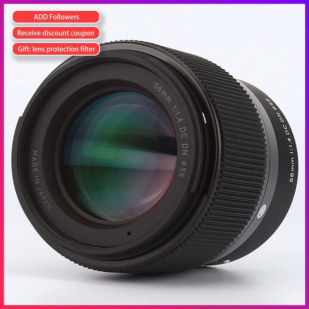 Подержанный Sigma/Sigma 56 мм F1.4 DC DN для камер Sony E mount черный A6500 A6300 A6000 A5100 A5000|Объективы
