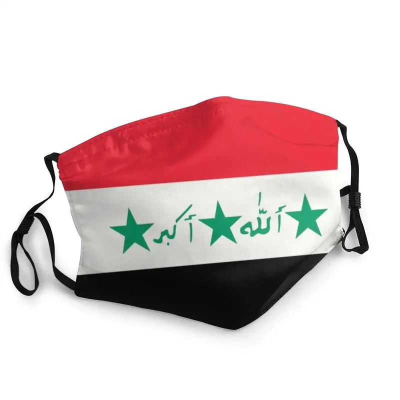 

Flag Of Iraq Mask Dustproof Washable Face Mask Protection Cover Adult Respirator Mouth-Muffle