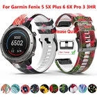 Ремешок силиконовый для Garmin Fenix 6X 6 Pro 5X 5 Plus 3HR, спортивный удобный быстросъемный браслет для наручных часов, 26 22 мм