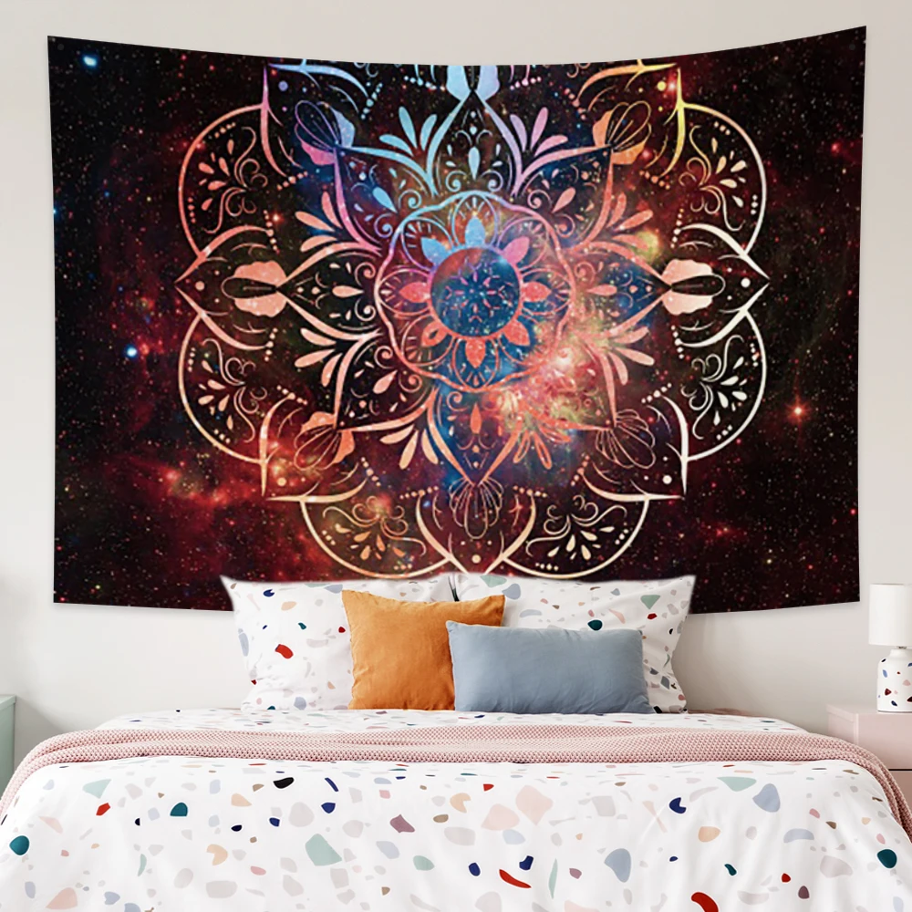 

Laeacco Indian Hanging Wall Tapestry Mandala Psychedelic Carpet Large Wall Tapestry Hippie Decor Dorm Wall Cloth Tapestries