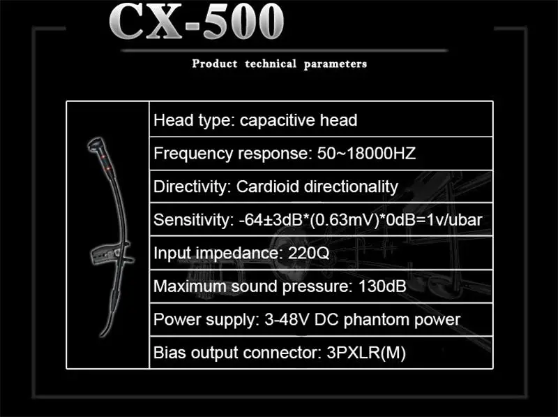FELYBY CX-500 микрофон для саксофона, профессиональный ветровой микрофон для инструментов, скрипка мини-конденсатор маленький микрофон