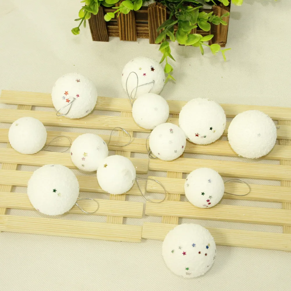 12 шт. ручная работа Рождественский снежок новые модные белые пенопластовые шары