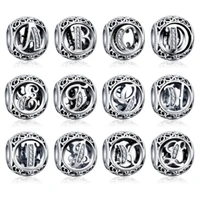 brand new beads with letters suitable for original pandora sterling silver 925 bracelet trinkets ladies beads for jewelry