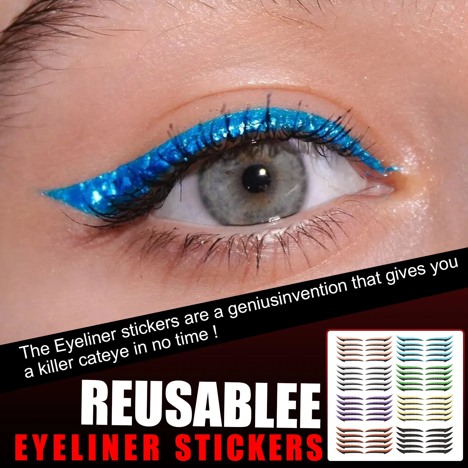 

5pairs Eyeliner Stickers Long Lasting Eyelid Line Stick Cat Eye Makeup Double Eyelid Sticker Eyeliner Makeup Sticker For Lazy