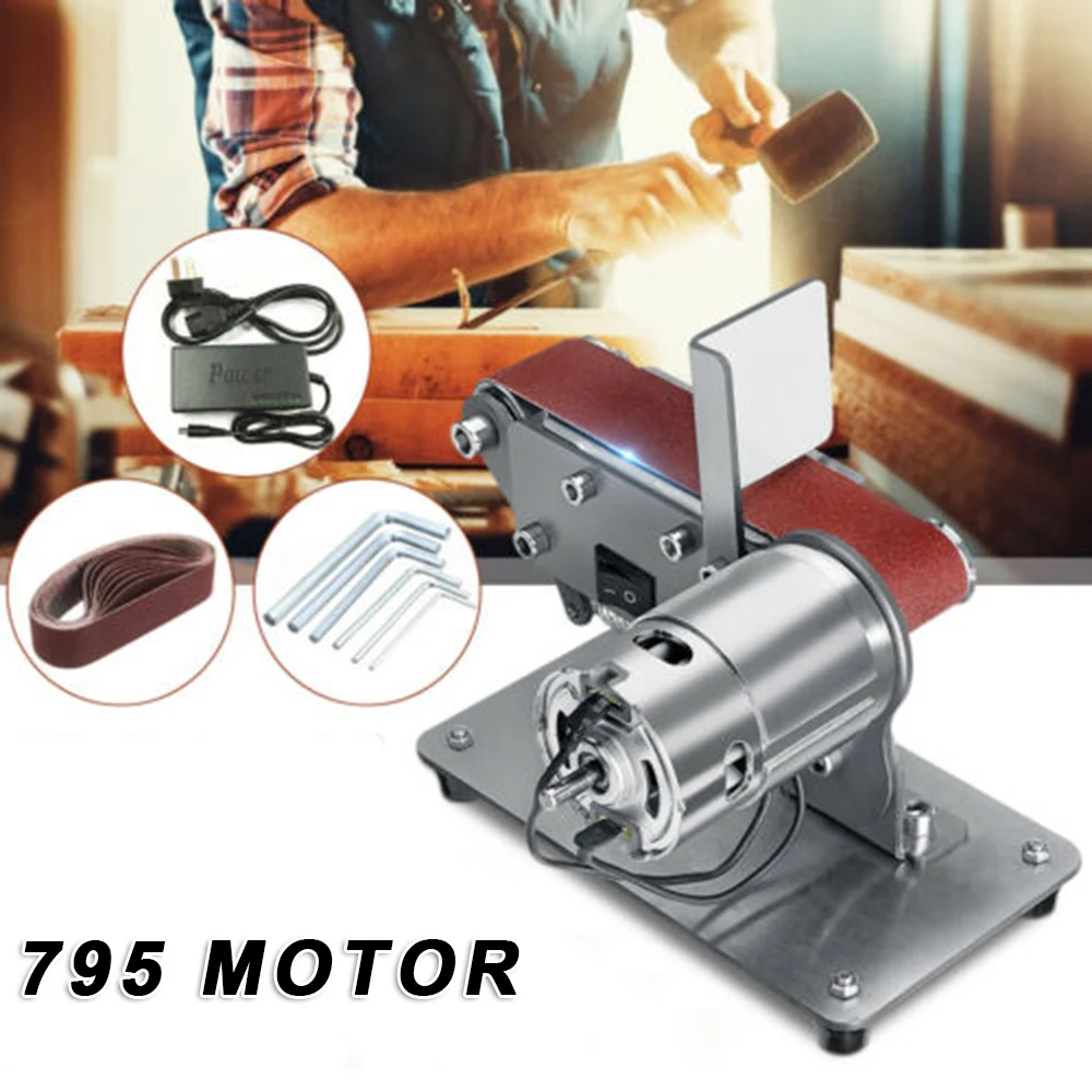 Шлифовальный станок Электрический ленточный шлифовальный Мини DIY шлифовальная