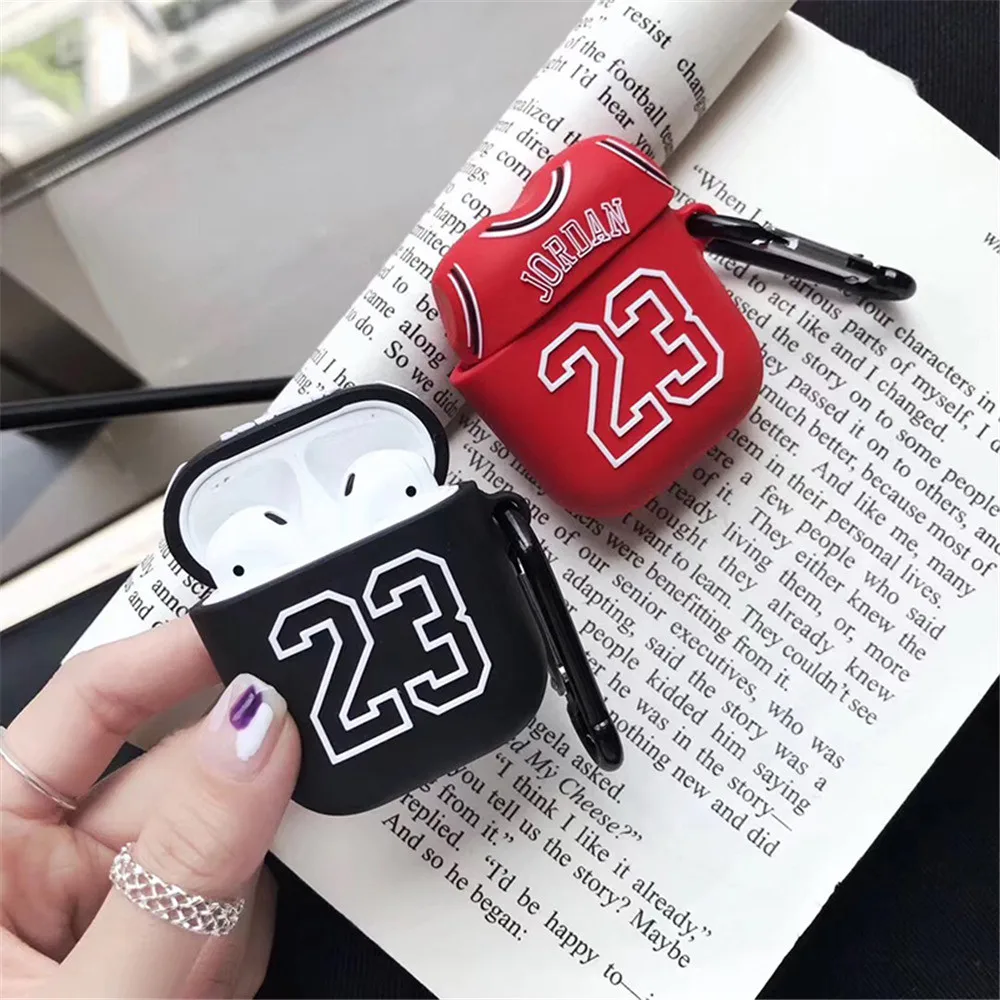 

Earphone Case For AirPods 2case Silicone Jordan 23 Wireless Bluetooth Earphone Headphones Cases For Airpods pro Protective Cover