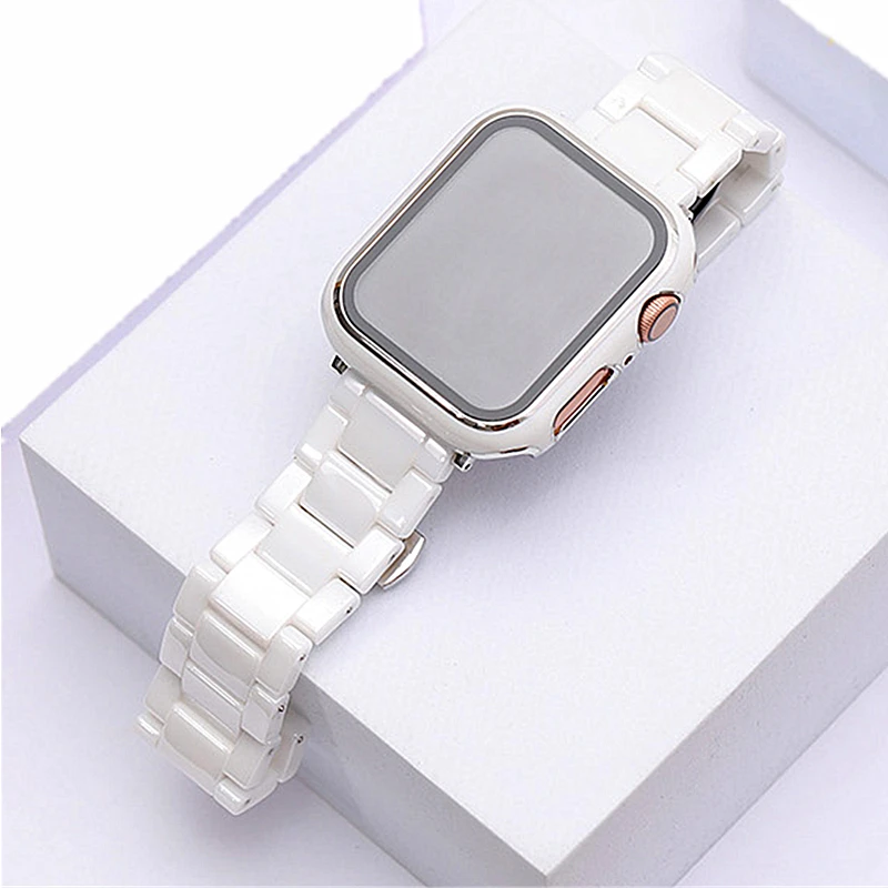 Case+Ceramics Strap For Apple Watch Ultra 8 7 Band 6 SE 49mm 45mm 41mm 44mm 40mm iWatch 5 4 Bracelet For Applewatch 3 42mm 38mm