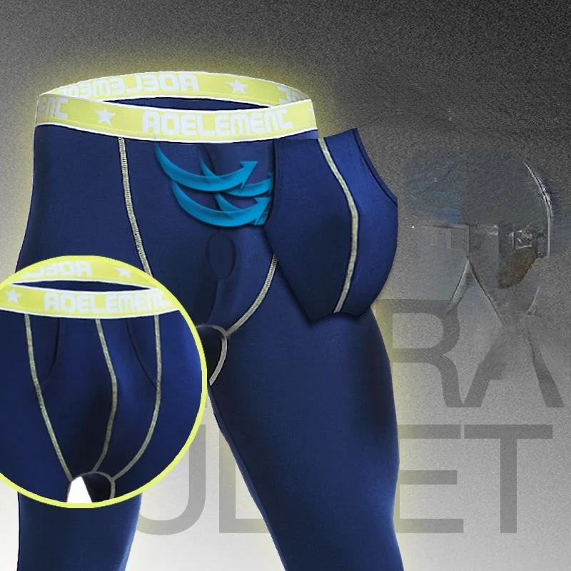 Man Long Johns Winter Thermal Underwear with Penis Pouch 2 In 1 Boxers Sexy Lingerie Warm Leggings Heated Cloth Cold Weather New