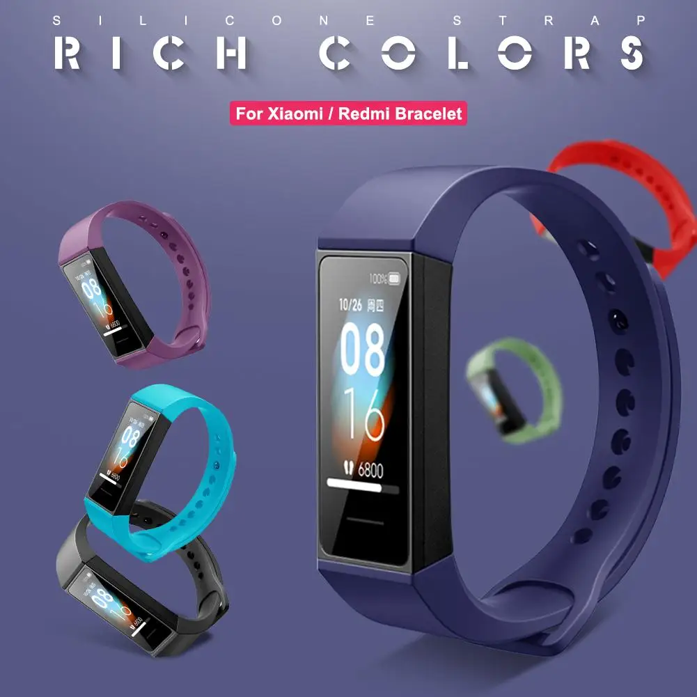 Ремешок силиконовый для Redmi Band сменный красный спортивный браслет Mi мягкий