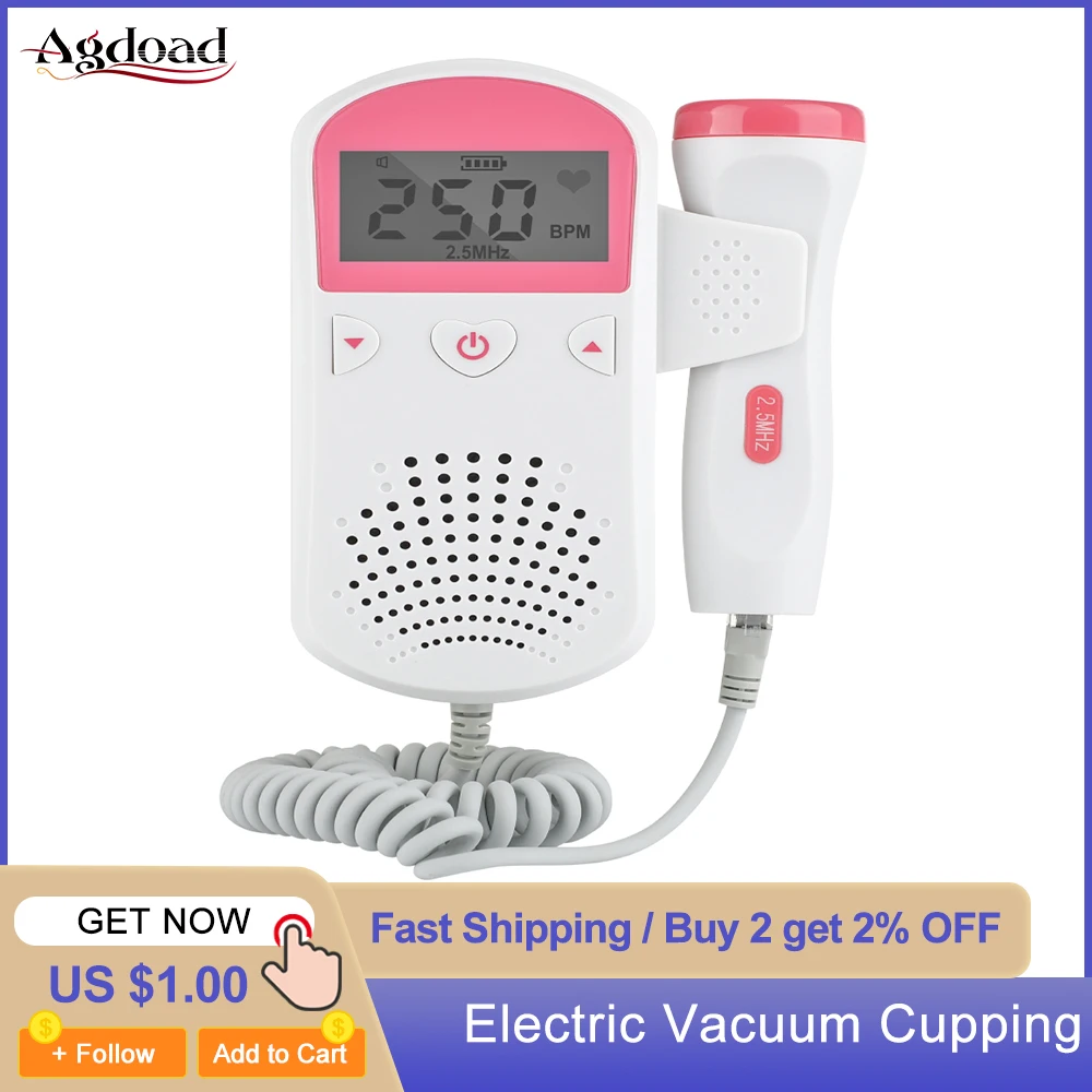

Prenatal Fetal Doppler Baby Heartbeat Monitor 3.0/2.5MHz Baby Heart Rate Detector Sonar Doppler For Pregnant Women No Radiation
