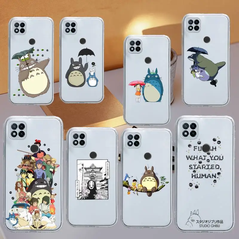 

Totoro Spirited Away Miyazaki Hayao Phone Case Transparent for Xiaomi redmi note 8 9 10 11 t lite pro ultra mix 4 k40
