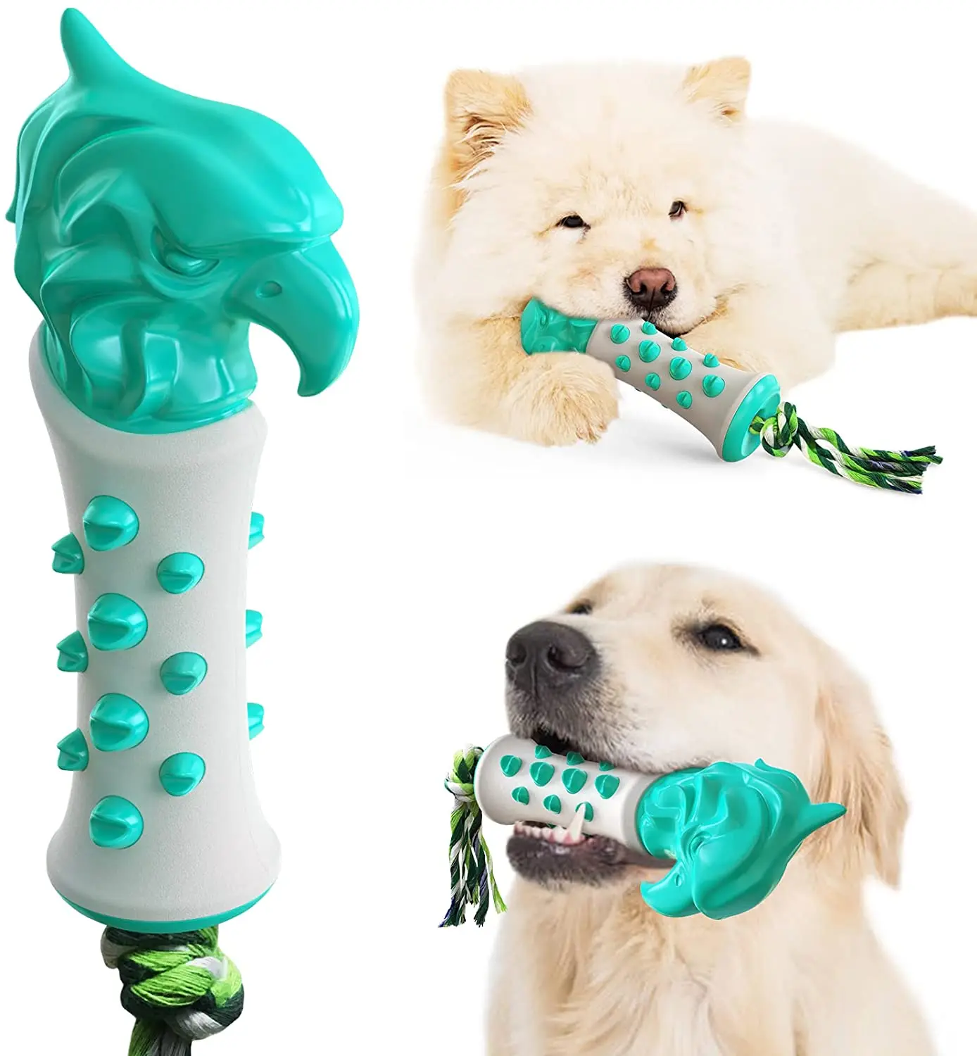

Dogs Chew Toy Scepter Corn-Shaped Squeaky Toys for Puppy Molar Toothbrush Rubber Tooth Clean Brushing Stick Pet Supplies Toys