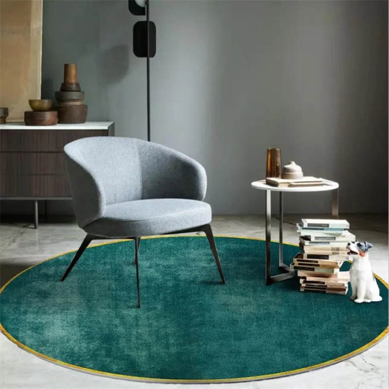 

Modern Nordic Minimalist Emerald Green Retro Living Room Bedroom Hanging Basket Chair Round Mat CarpetCustom Size