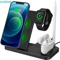 4 in 1 qi fast wireless charger for iphone 12 11 xs xr 8 x 3 in 1 quick charging station for apple watch 6 5 4 3 airpods pro