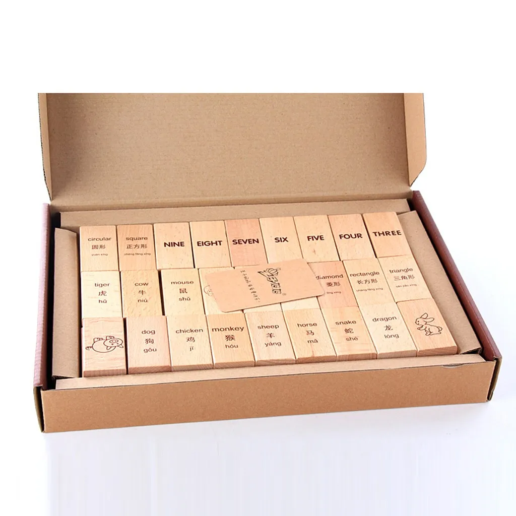 

Wooden Digits Signed Blocks Stacking Building Model Childhood Pinyin Digital Alphabet Learning Bricks Game Toy 81 Pieces