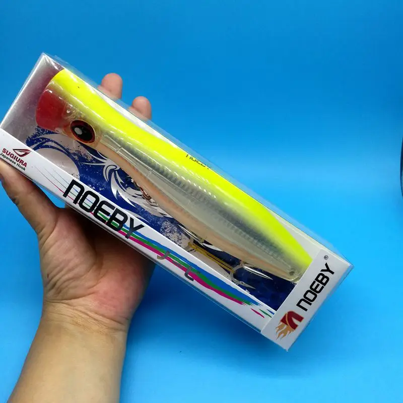 Noeby 1 шт. Topwater big Poppers 43 г/81 г/154 г 6 цветов глубокие морские рыболовные приманки верхняя вода тунец твердая приманка тройные Крючки - Цвет: 9602 154g  101