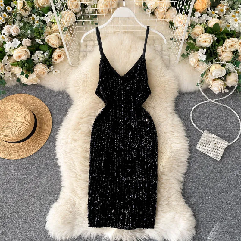 Dressy Clothes Vogue Makeup Mini Glamour Couture Vestido Women Dresses Sexy Sling Bling Sequined Night Club Strapless Backless | Женская