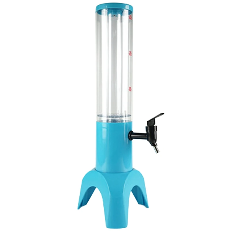 

1.5L Beer Dispenser Tower Easy Clean Integrated Tap with Ice Tube Clear Beverage Tower Dispenser