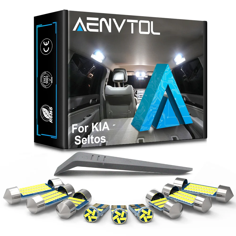 

AENVTOL 11PCS For KIA Seltos ( 2019 2020 +) Canbus Car LED Interior Light Indoor Map Dome Trunk License Plate Lamp Kit